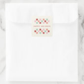 Kerst Checkerboard Enveloppe Zegellak Sticker - Be (Tas)