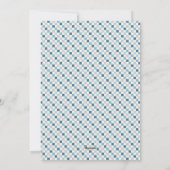 Kerst Checkerboard Kerstmenu kaart - Blauw (Achterkant)