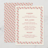 Kerst Checkeredbord Kerstmenu Kaart - Bes (Voorkant / Achterkant)