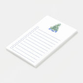 Kerst checklist blauw wit chinoiserie post-it® notes (Schuin)
