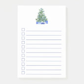 Kerst checklist blauw wit chinoiserie post-it® notes (Voorkant)