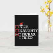 Kerst Checklist Leuke Stoute Ik Probeerde Xmas Man Kaart (Gele Bloem)