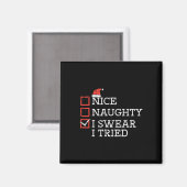 Kerst Checklist Leuke Stoute Ik Probeerde Xmas Man Magneet (Voorkant / Achterkant)