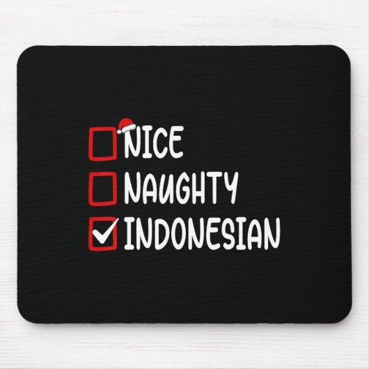 Kerst Checklist Leuke Stoute Indonesische Jongen G Muismat (Voorkant)