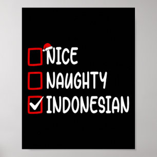 Kerst Checklist Leuke Stoute Indonesische Jongen G Poster