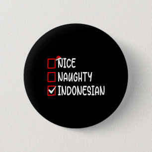 Kerst Checklist Leuke Stoute Indonesische Jongen G Ronde Button 5,7 Cm