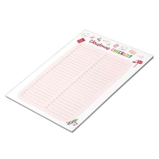 Kerst Checklist Twee-kolommen Feestelijk Notitiebl Notitieblok (Schuin)
