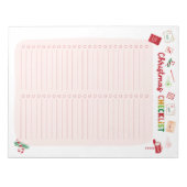 Kerst Checklist Twee-kolommen Feestelijk Notitiebl Notitieblok (Voorkant)