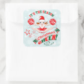 Kerst Cheer, Cheerleader Vierkante Sticker (Tas)