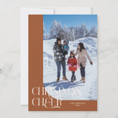 Kerst Cheer Elegant Terracotta Kerstfoto Feestdagenkaart (Voorkant)