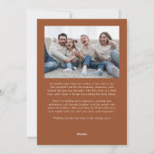Kerst Cheer Elegant Terracotta Kerstfoto Feestdagenkaart (Achterkant)