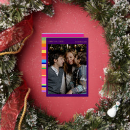 Kerst Cheer Foto Gouden Folie Kleurrijk Feestdagenkaart