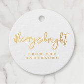 Kerst Cheer Green Stripes Vakantie Bedankjes Labels (Voorkant)