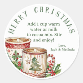Kerst Cheer Heet Cacaopoeder Mix Stickers