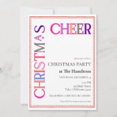 Kerst Cheer Kleurrijk Kerstfeest Kaart (Voorkant)