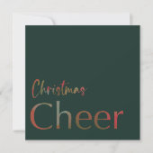 Kerst Cheer Moderne Typografie Foto Feestdagenkaart (Voorkant)