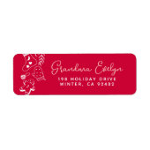 Kerst Cheer Red Holiday Baking Retouradres Etiket (Voorkant)