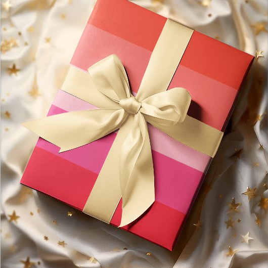 Kerst Cheer Red Stripes Vakantie inpakpapier