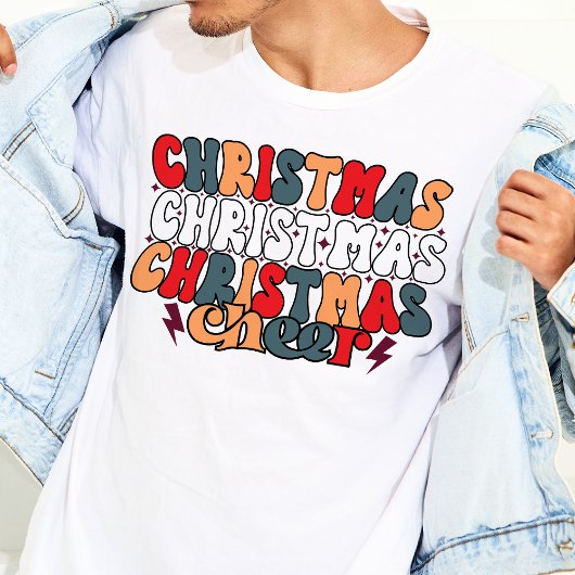 Kerst Cheer Retro Groovy Kerst Feestdagen Tri-Blend Shirt