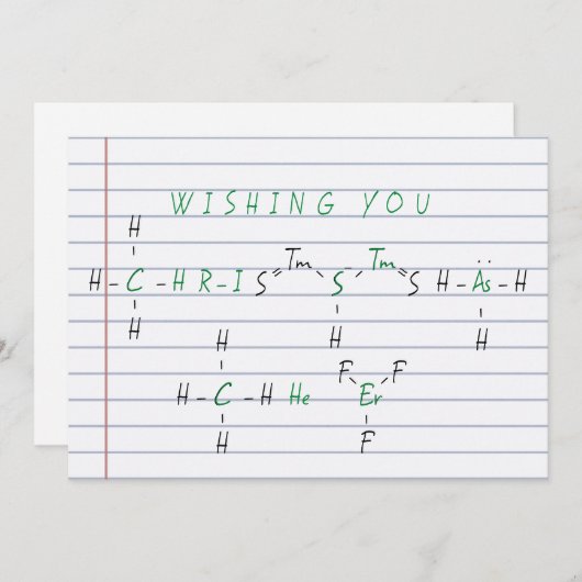 Kerst Cheer Scheikunde Wetenschap Leraar Vakantie Feestdagenkaart (Voorkant / Achterkant)