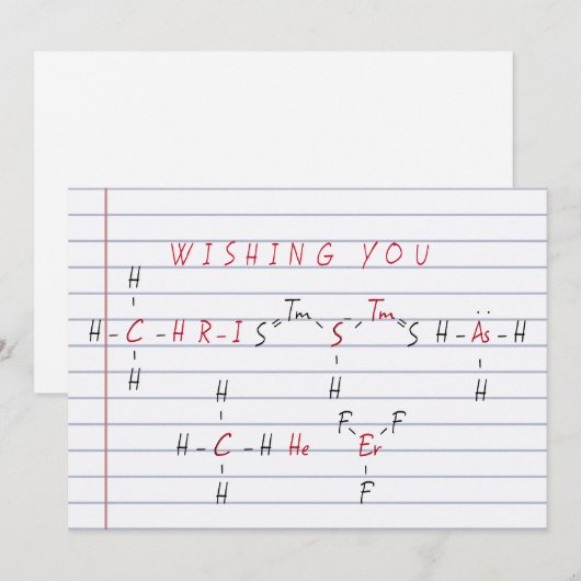 Kerst Cheer Scheikunde Wetenschap Leraar Vakantie Feestdagenkaart (Voorkant / Achterkant)