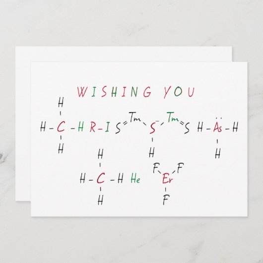 Kerst Cheer Scheikunde Wetenschap Leraar Vakantie Feestdagenkaart (Voorkant / Achterkant)