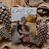 Kerst Cheer Script Witte Kerst Foto Feestdagenkaart