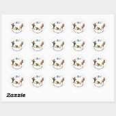 Kerst Cheer Snowball Toss Ronde Sticker (Vel)
