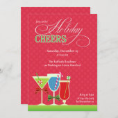 Kerst Cheers Vakantie Cocktail Party Uitnodiging (Voorkant / Achterkant)