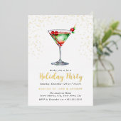 Kerst Cheers Vakantie Party Folie Uitnodiging (Staand Voorkant)