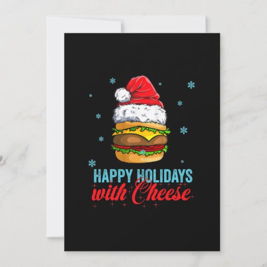 Kerst-cheeseburger Prettige feestdagen met kaas Feestdagenkaart (Voorkant)