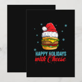 Kerst-cheeseburger Prettige feestdagen met kaas Feestdagenkaart (Voorkant / Achterkant)