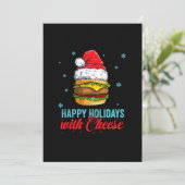 Kerst-cheeseburger Prettige feestdagen met kaas Feestdagenkaart (Staand voorkant)