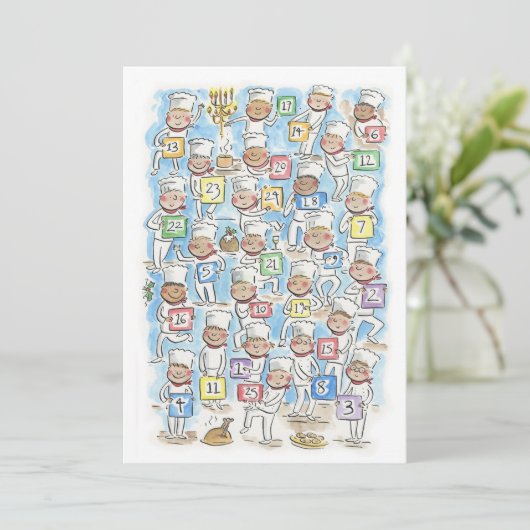 Kerst Chefs Advent Kaart (Staand voorkant)