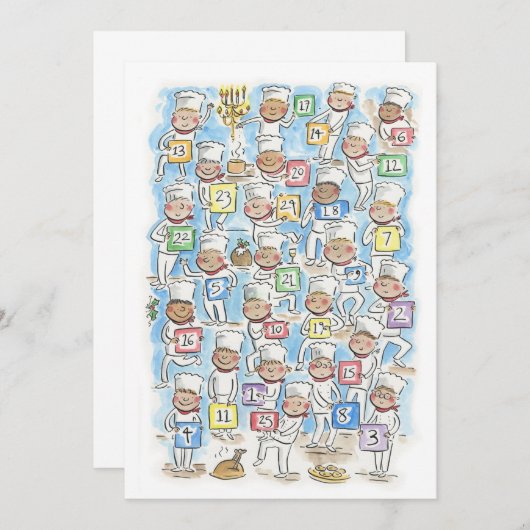 Kerst Chefs Advent Kaart (Voorkant / Achterkant)