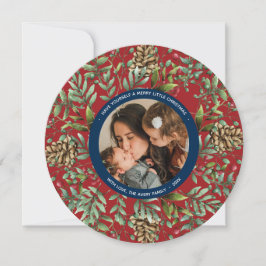 Kerst Cherry Vakantie Foto Ronde Kaart