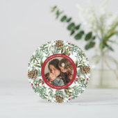 Kerst Cherry Vakantie Foto Ronde Kaart (Staand voorkant)