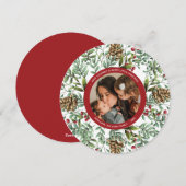 Kerst Cherry Vakantie Foto Ronde Kaart (Voorkant / Achterkant)