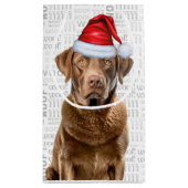 Kerst Chesapeake Hond Vakantie Woof Word Art Klein Cadeauzakje (Achterkant)