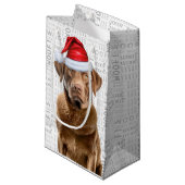 Kerst Chesapeake Hond Vakantie Woof Word Art Klein Cadeauzakje (Voorkant Gekanteld)