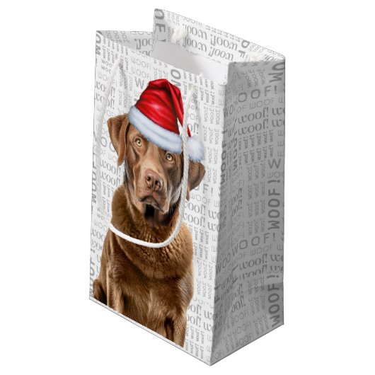 Kerst Chesapeake Hond Vakantie Woof Word Art Klein Cadeauzakje (Achterkant Gekanteld)