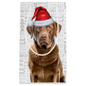 Kerst Chesapeake Hond Vakantie Woof Word Art Klein Cadeauzakje (Voorkant)