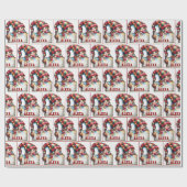 Kerst Chibi Gnome met aangepaste naam Cadeaupapier (Vlak)