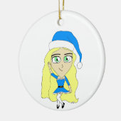 Kerst chibi keramische ornament (Links)