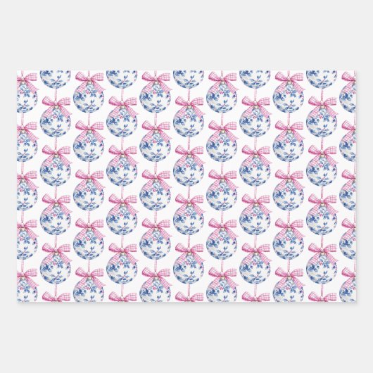 Kerst Chic Blauw Witte Sneeuwman Inpakpapier Vel (Voorkant 2)