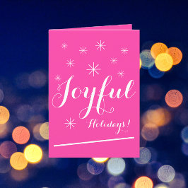 Kerst Chic Script Girly Hot Pink Vakantie Kaart