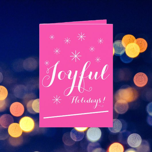 Kerst Chic Script Girly Hot Pink Vakantie Kaart