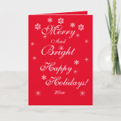 Kerst Chic Script Modern Cool Red Holiday Kaart (Voorkant)