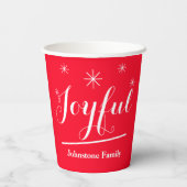 Kerst Chic Script Vreugdevolle naam Stijlvolle Coo Papieren Bekers (Achterkant)