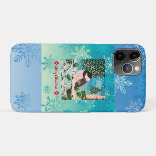 Kerst Chickadee Chatter Case-Mate iPhone Case (Achterkant (horizontaal))
